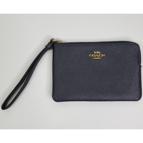 Coach Handbags - Coach Corner Zip Crossgrain Leather Wristlet Blue corner zip small wristlet